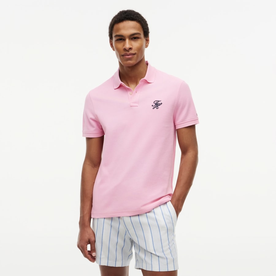 Tommy Hilfiger Script Polo Classic Pink | Mainline Menswear us